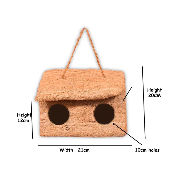 Brown_Coir_Fiber_And_Cotton_Box_2_Door_Sun_Shade_Birds_Villa