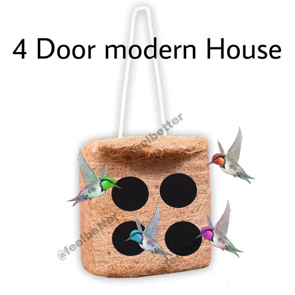 Brown_Coir_Fiber_And_Cotton_Box_4_Door_Modern_Bird_House