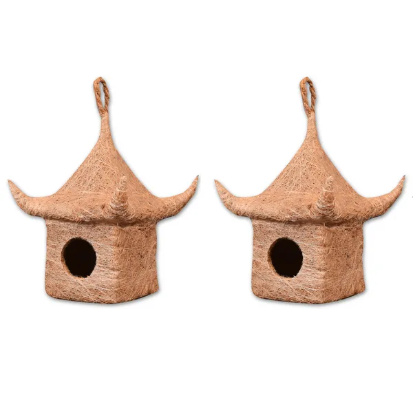Brown_Coir_Fiber_And_Cotton_Box_Chinese_Hut_Bird_House