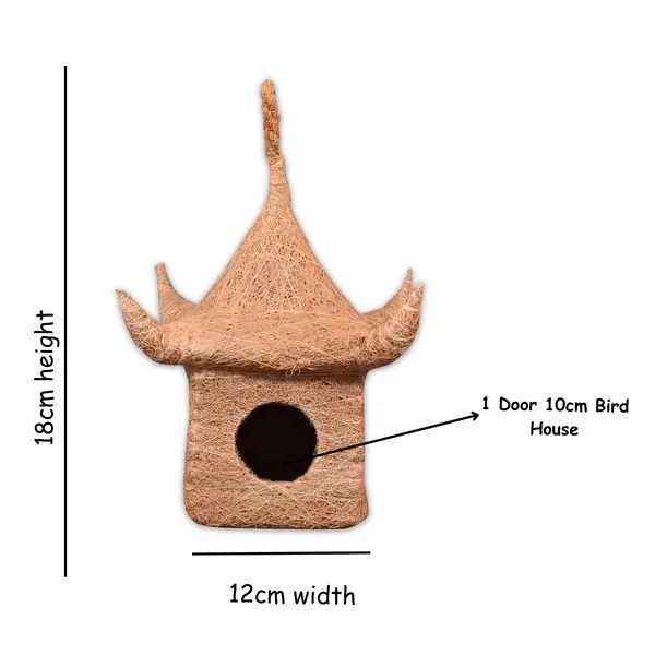 Brown_Coir_Fiber_And_Cotton_Box_Chinese_Hut_Bird_House