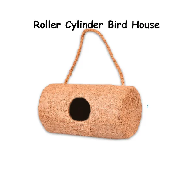 Brown_Coir_Fiber_And_Cotton_Box_Roller_Cylinder_Bird_House