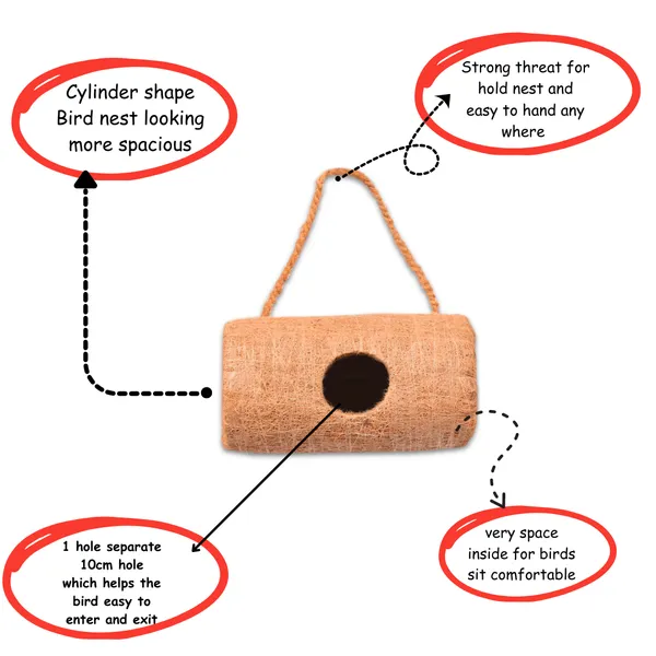 Brown_Coir_Fiber_And_Cotton_Box_Roller_Cylinder_Bird_House
