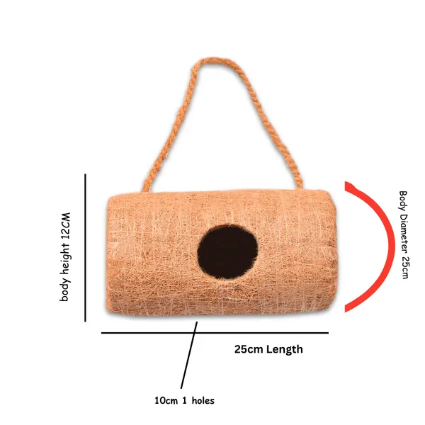 Brown_Coir_Fiber_And_Cotton_Box_Roller_Cylinder_Bird_House