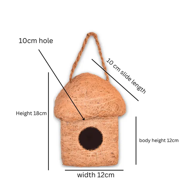 Brown_Coir_Fiber_And_Cotton_Box_Single_Sunshade_Bird_House