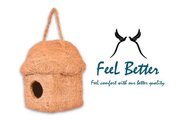 Brown_Coir_Fiber_And_Cotton_Box_Single_Sunshade_Bird_House