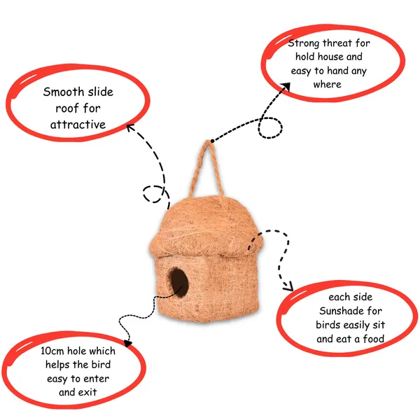 Brown_Coir_Fiber_And_Cotton_Box_Single_Sunshade_Bird_House