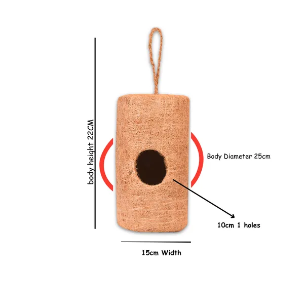 Brown_Coir_Fiber_And_Cotton_Box_Standing_Cylinder_Bird_House