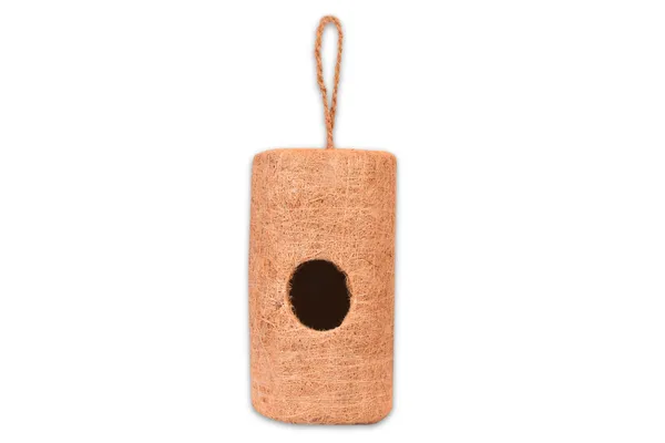 Brown_Coir_Fiber_And_Cotton_Box_Standing_Cylinder_Bird_House