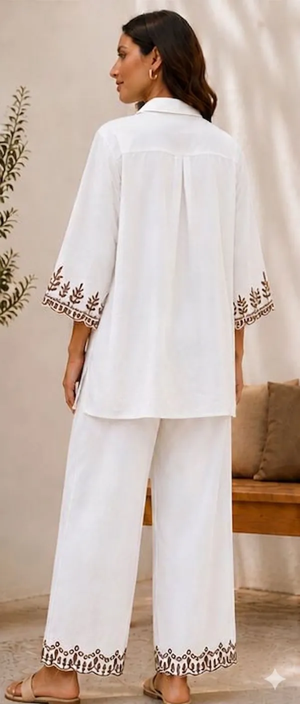 Women_Stylish_Cotton_Co-Ord_Set_with_Embroidered_Shirt_Style_Top_and_Palazzo_Pants