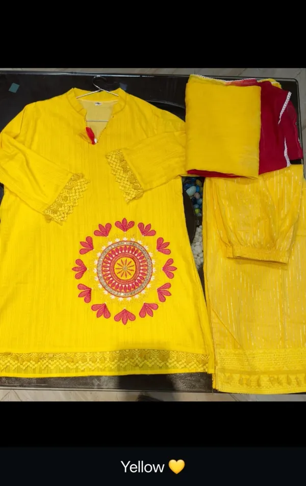 Dashing_Pure_Cotton_Shifly_Embroidered_Kurta_Sharara_Dupatta_Set