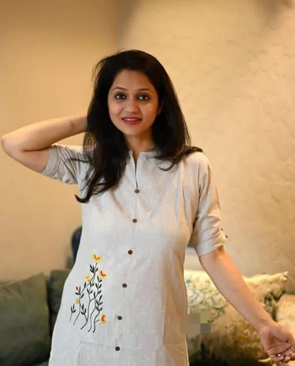 Off_White_Stylish_Handloom_Khadi_Cotton_Gown_For_Women