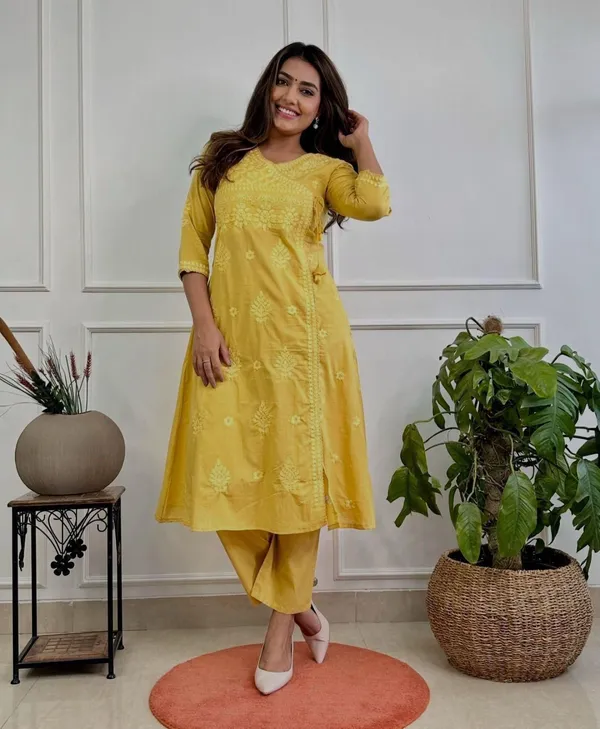 Women_Chikankari_Cotton_Angrakha_Kurta_Pant_Set