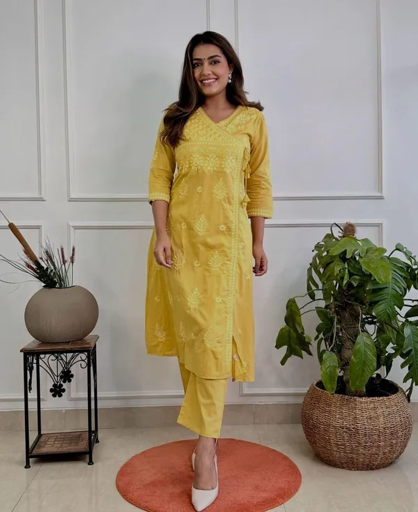 Women_Chikankari_Cotton_Angrakha_Kurta_Pant_Set