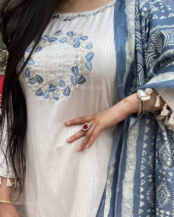 Beautiful_Pure_Cotton_Kurti_with_Pant_Set_with_Embroidery_Work
