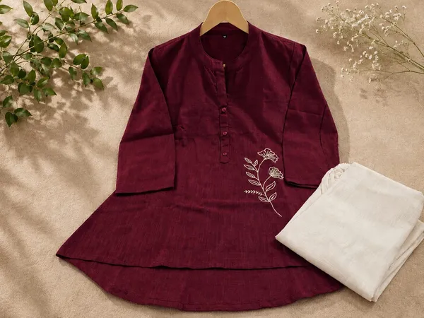 Trending_Cotton_Slub_Embroidered_Co-Ord_Set_with_Matching_Pants