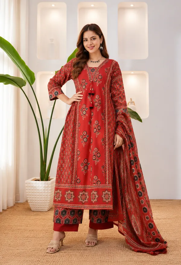 Trending_Hand_Work_Cotton_Anarkali_Kurta_Palazzo_&_Dupatta_Ethnic_Set