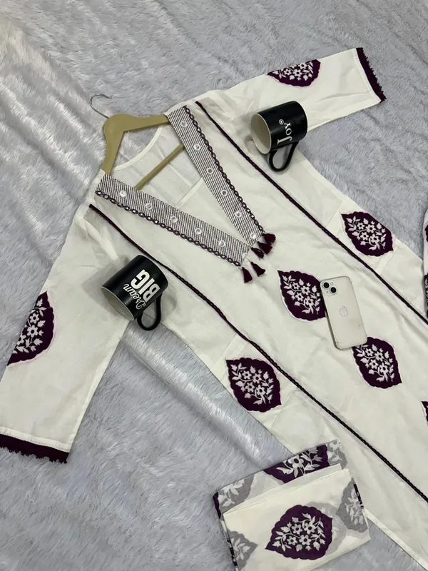Elegant_Cotton_Printed_Embroidered_A-Line_Kurta_Pant_Dupatta_Set