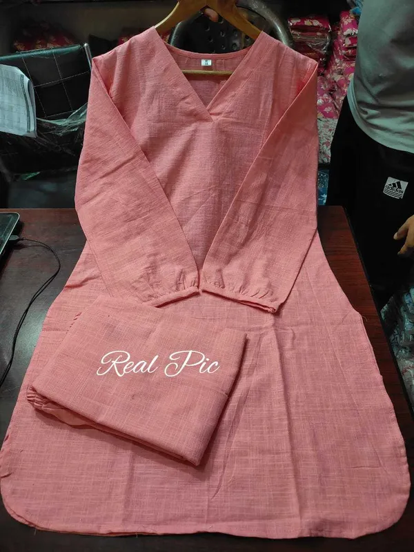 Pink_Stylish_Cotton_Slub_Kurta_And_Pant_Set_For_Women