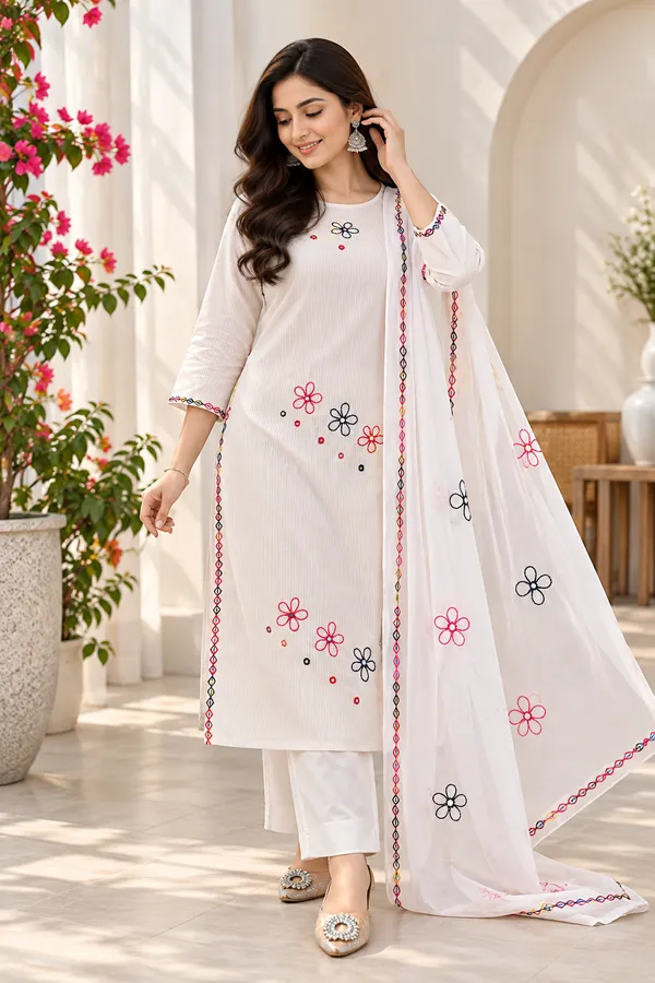 Chic_White_Cotton_Dobhi_Aari_Embroidered_Kurta_Pant_Dupatta_Suit_Set