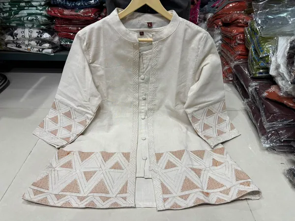 Women's_Cotton_Flex_EmbroideWHT_Jacket_Style_Top_Inner_&_Trouser_Co-Ord_Set