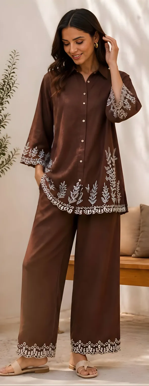 Women_Stylish_Cotton_Co-Ord_Set_with_Embroidered_Shirt_Style_Top_and_Palazzo_Pants