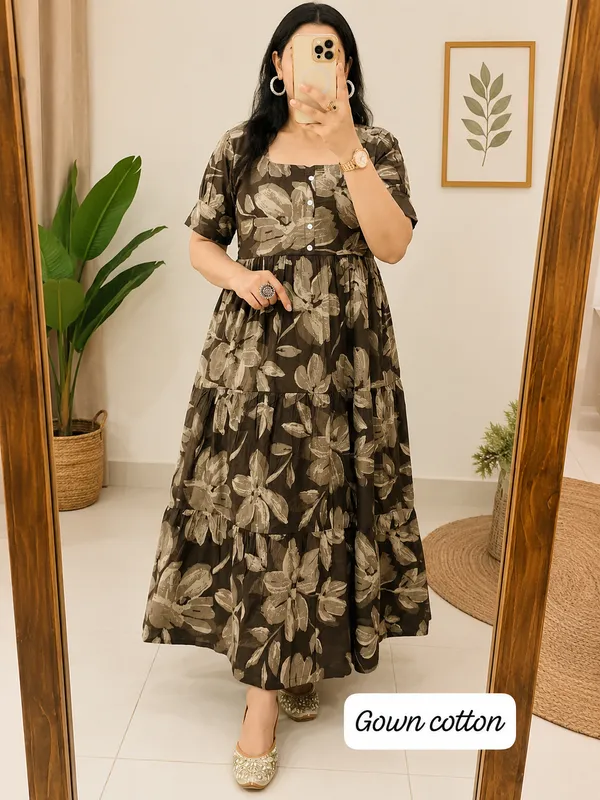 Trending_Stylish_Cotton_Printed_Square_Neck_Midi_Dress