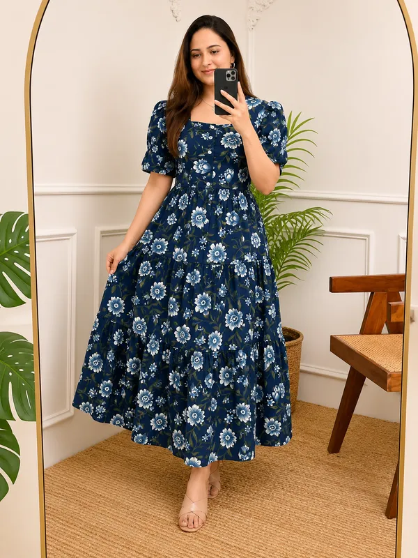 Trending_Stylish_Cotton_Printed_Square_Neck_Midi_Dress