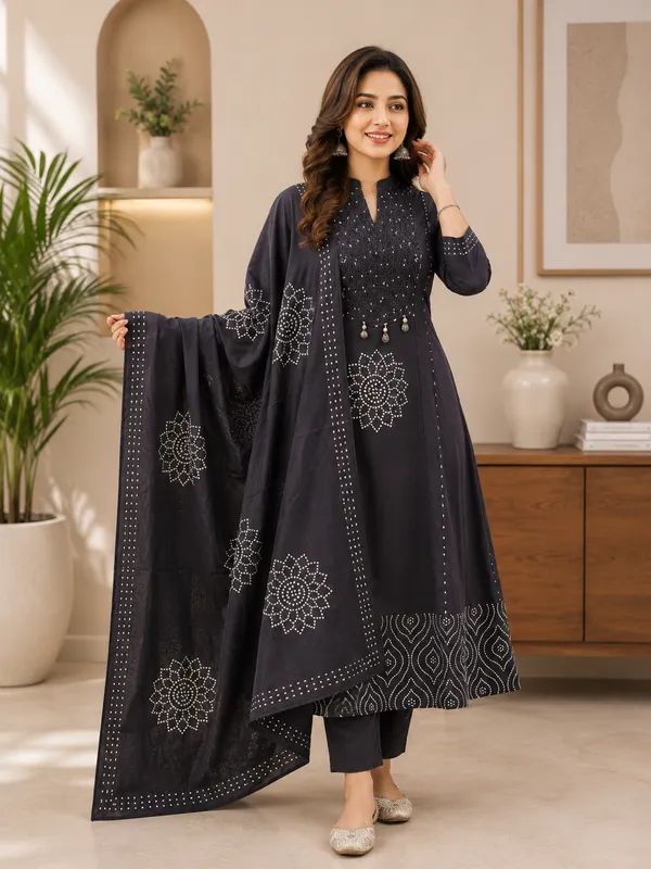 Trending_Stylish_A-Line_Cotton_Kurta_Pant_Dupatta_Set_with_Pintex_&_Adda_Work