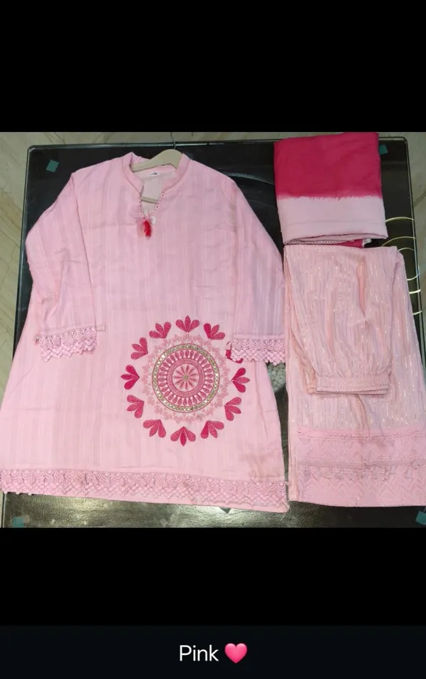 Dashing_Pure_Cotton_Shifly_Embroidered_Kurta_Sharara_Dupatta_Set