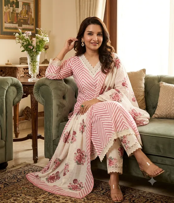 Women's_Premium_Cotton_60/60_Straight_Kurta_Pant_&_Malmal_Dupatta_Set