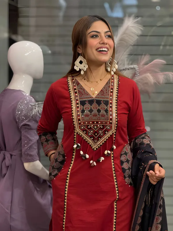 Women_Stylish_Embroidered_Yoke_Pure_Cotton_Kurta_Set_with_Pants_and_Dupatta_Ethnic_Three_Piece_Suit