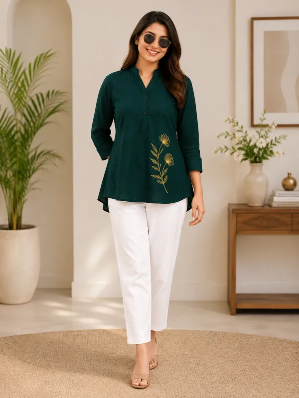 Trending_Cotton_Slub_Embroidered_Co-Ord_Set_with_Matching_Pants