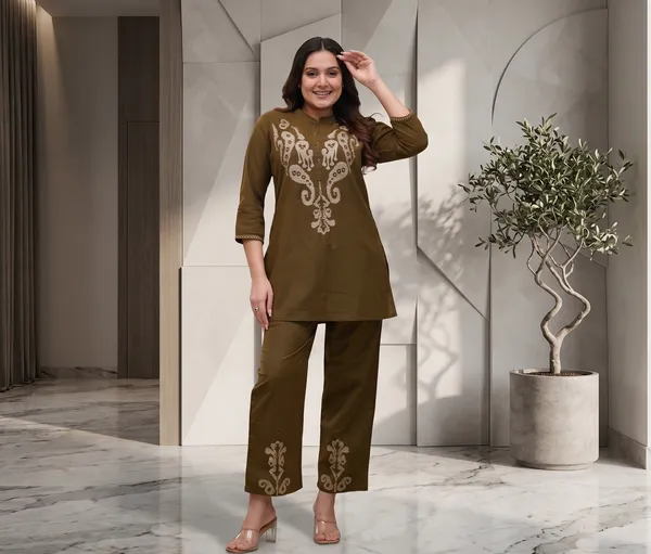 Premium_Cotton_Flex_Embroidered_Straight_Kurta_Pant_Set_for_Women