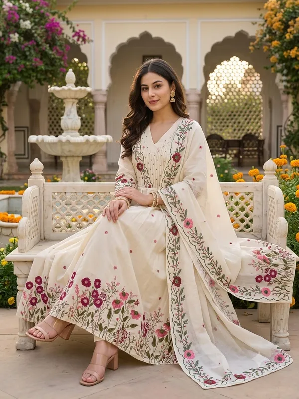 Women's_Premium_Pure_Cotton_Flared_Anarkali_Kurta_Pant_&_Embroidered_Dupatta_Set