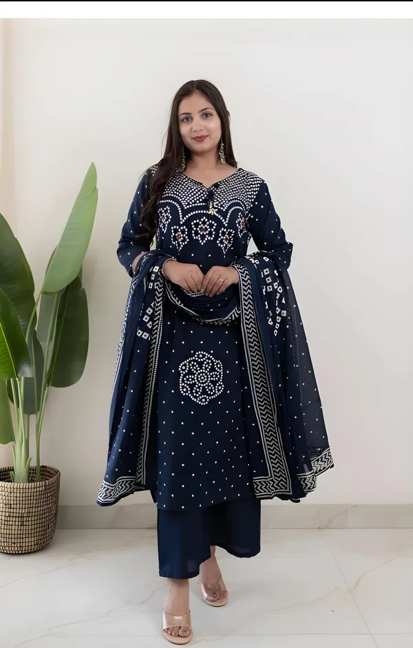 Women_Stylish_Cotton_Bandhani_Print_Kurta_Pant_Dupatta_Set_with_Mirror_and_Kodi_Work