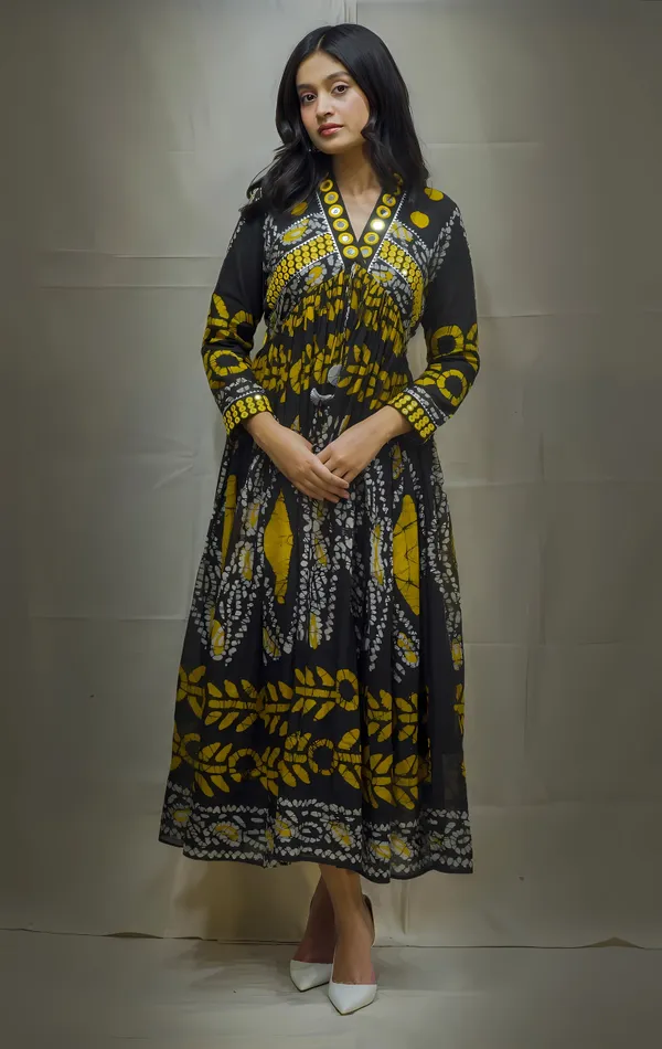 Kurtiscraze Premium Embroidered Kurta Dress With Gota Work Price