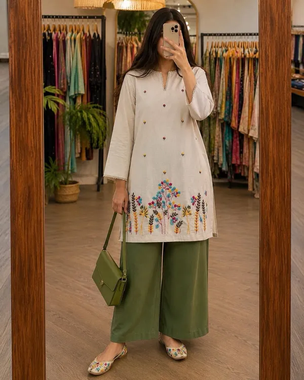 Premium_Embroidered_Cotton_Flex_Kurti_with_Cotton_Slub_Pant_Set