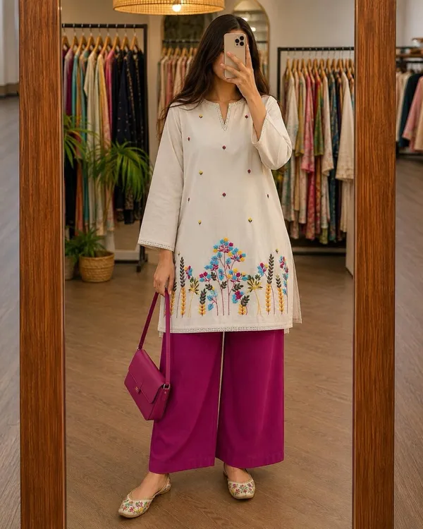 Premium_Embroidered_Cotton_Flex_Kurti_with_Cotton_Slub_Pant_Set