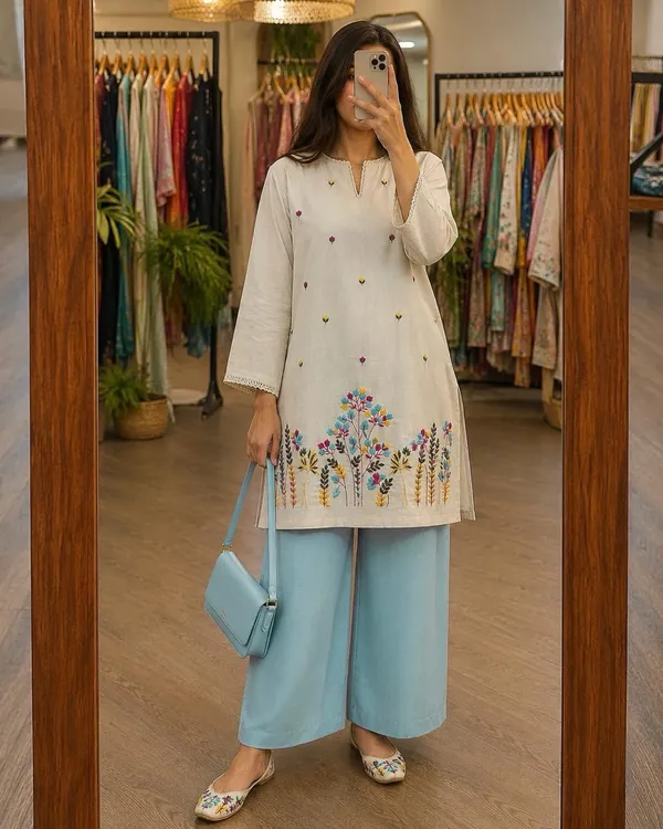 Premium_Embroidered_Cotton_Flex_Kurti_with_Cotton_Slub_Pant_Set