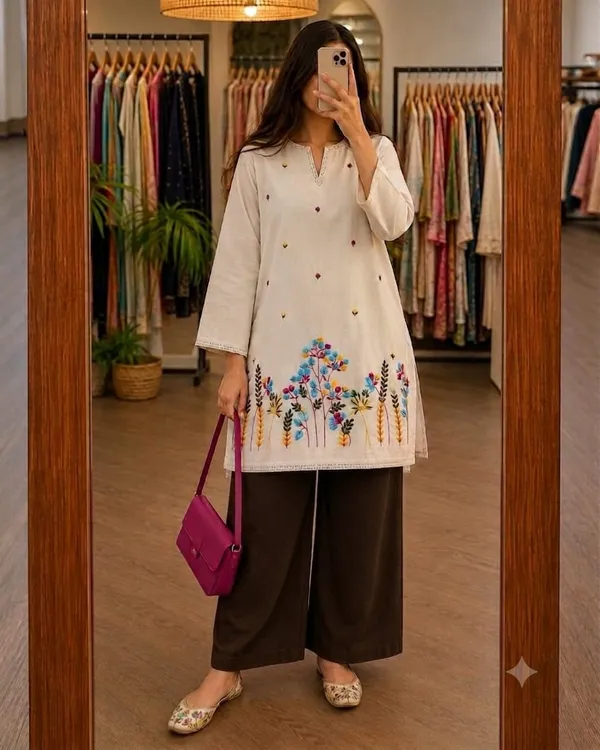 Premium_Embroidered_Cotton_Flex_Kurti_with_Cotton_Slub_Pant_Set