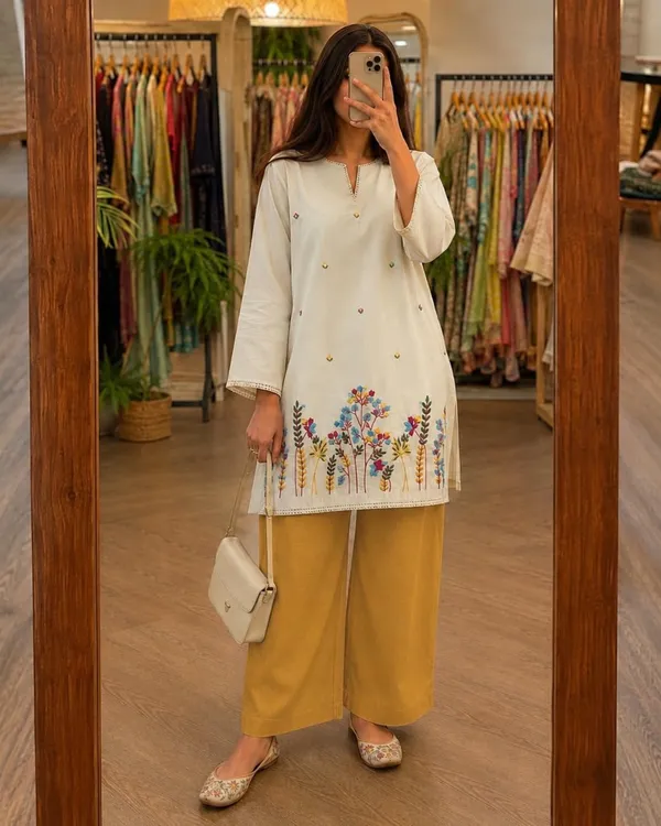 Premium_Embroidered_Cotton_Flex_Kurti_with_Cotton_Slub_Pant_Set
