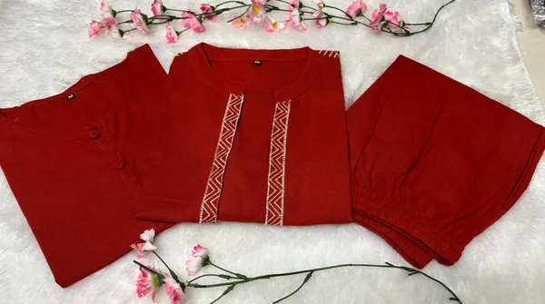 Women's_Cotton_Flex_Embroidered_Jacket_Style_Top_Inner_&_Trouser_Co-Ord_Set