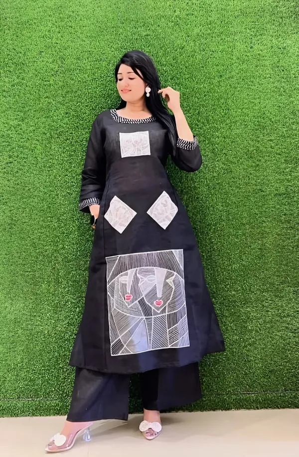 Stylish_Cotton_Flex_Embroidered_Coord_Set__Casual_Wear_Top_&_Plazzo_|_White_&_Black_|_2-Piece_Set