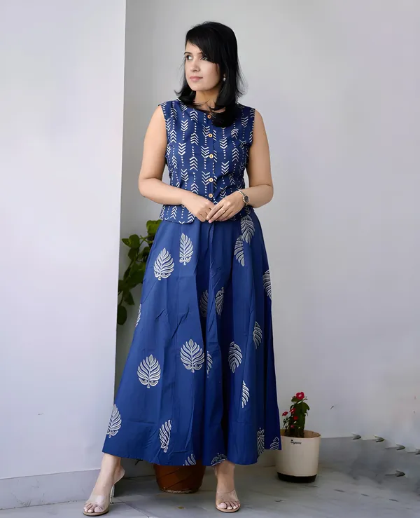 Women_Printed_Cotton_Top_And_Skirt_Set