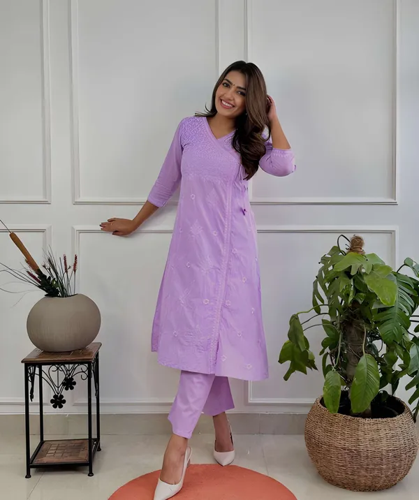 Women_Chikankari_Cotton_Angrakha_Kurta_Pant_Set