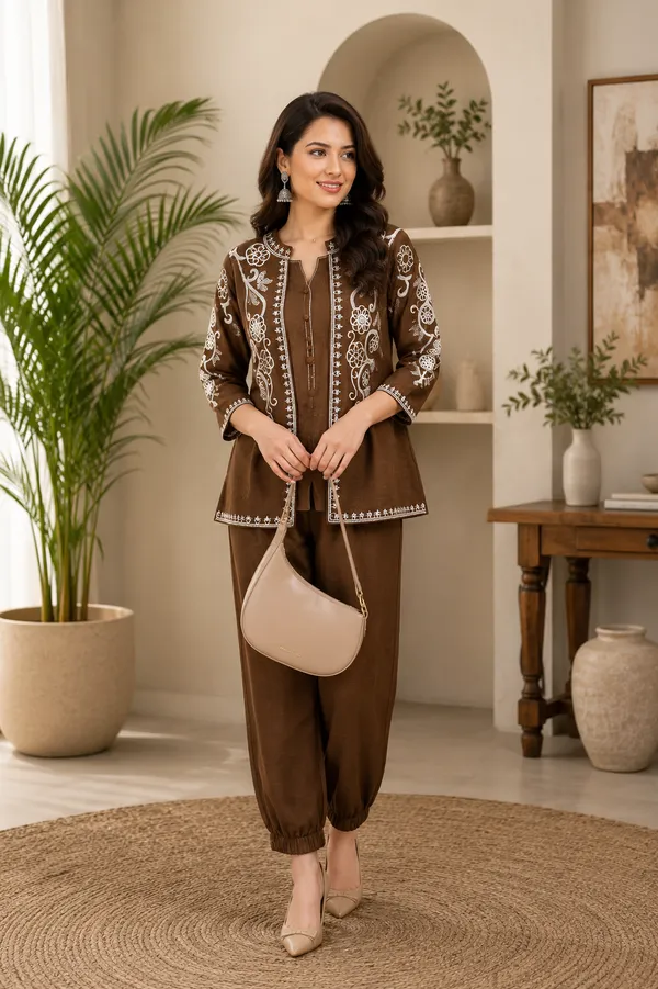 Trending_Embroidered_Cotton_Flex_Three_Piece_Co-Ord_Set_with_Jacket_Style_Top