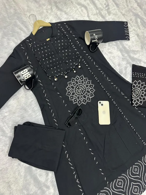 Trending_Stylish_A-Line_Cotton_Kurta_Pant_Dupatta_Set_with_Pintex_&_Adda_Work