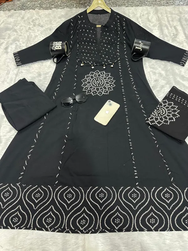 Trending_Stylish_A-Line_Cotton_Kurta_Pant_Dupatta_Set_with_Pintex_&_Adda_Work