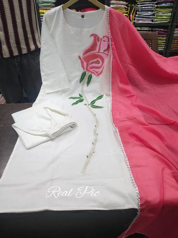 Women's_Premium_Katha_Cotton_Embroidered_Kurta_Pant_&_Malmal_Dupatta_Set