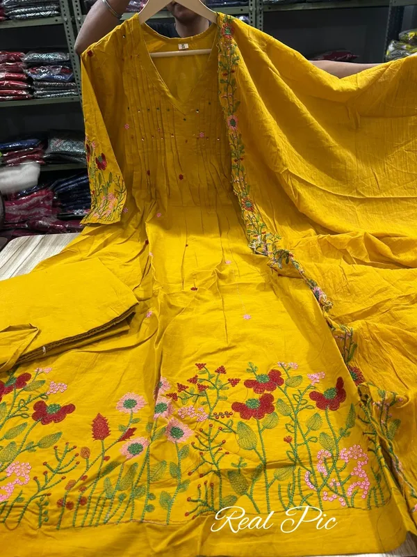 Women's_Premium_Pure_Cotton_Flared_Anarkali_Kurta_Pant_&_Embroidered_Dupatta_Set
